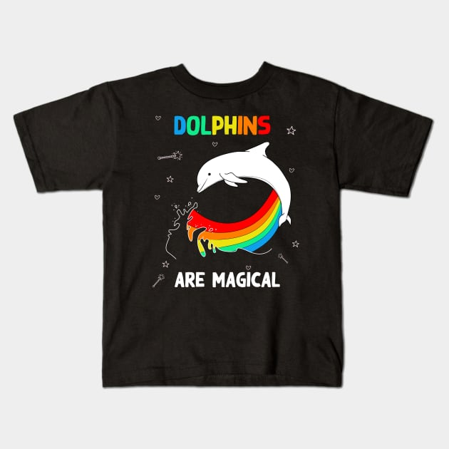 Dolphins are magical Kids T-Shirt by Flipodesigner